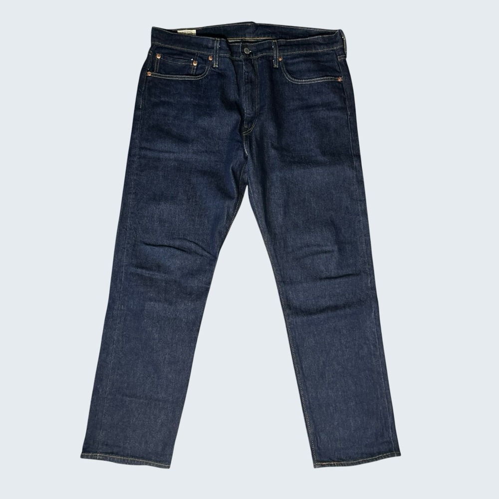Levis Men's 36x29 Selvedge 502 Modern Big E Retro Dark Blue Indigo Denim Jeans